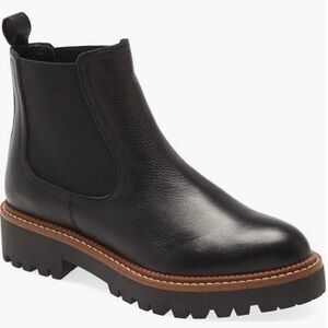 Caslon Miller Lea Black Leather Chelsea Boot Sz 8
